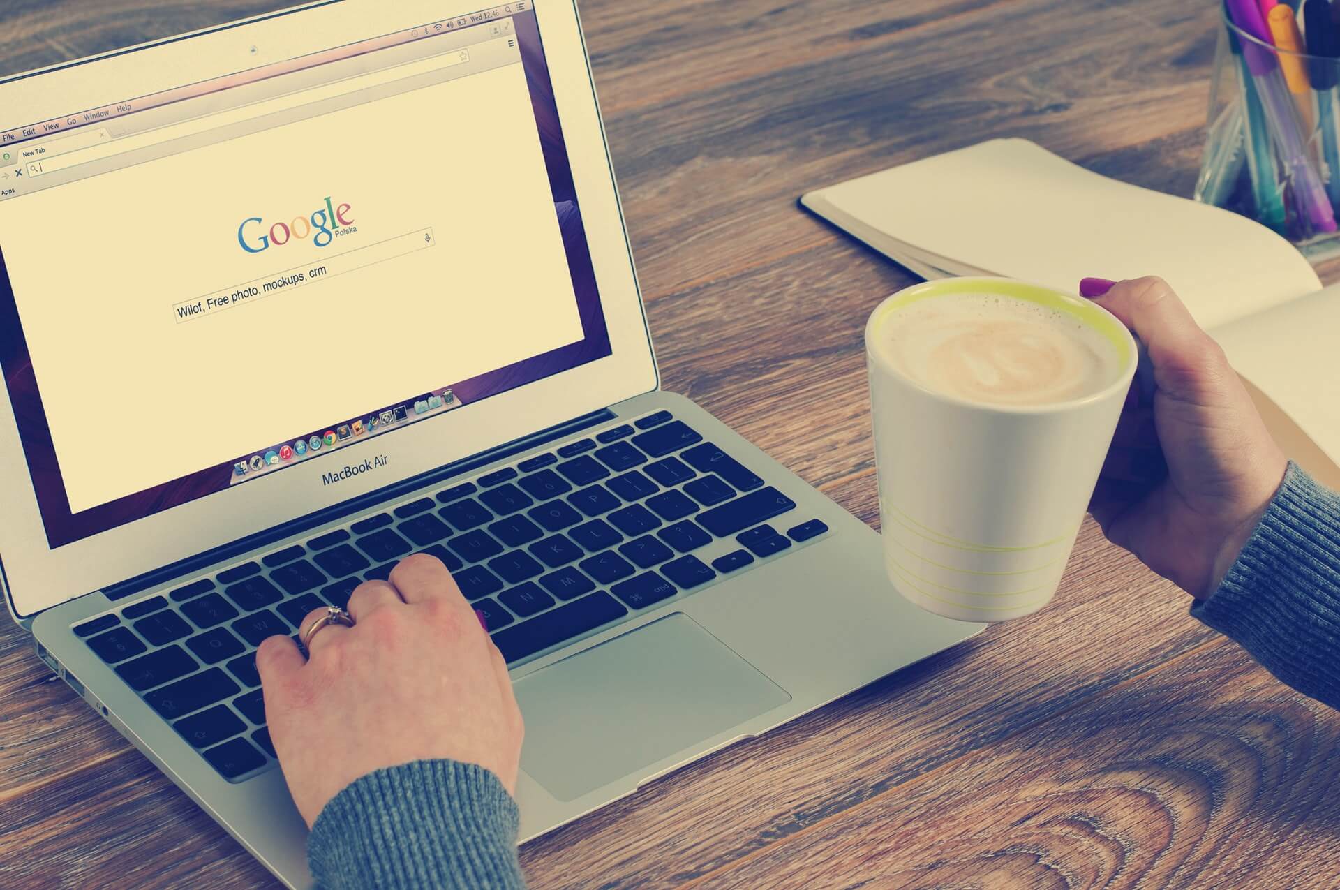 laptop and coffee - browsing the internet