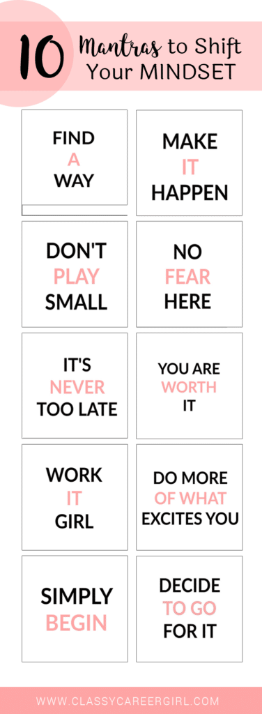 10 Mantras to Shift Your Mindset list