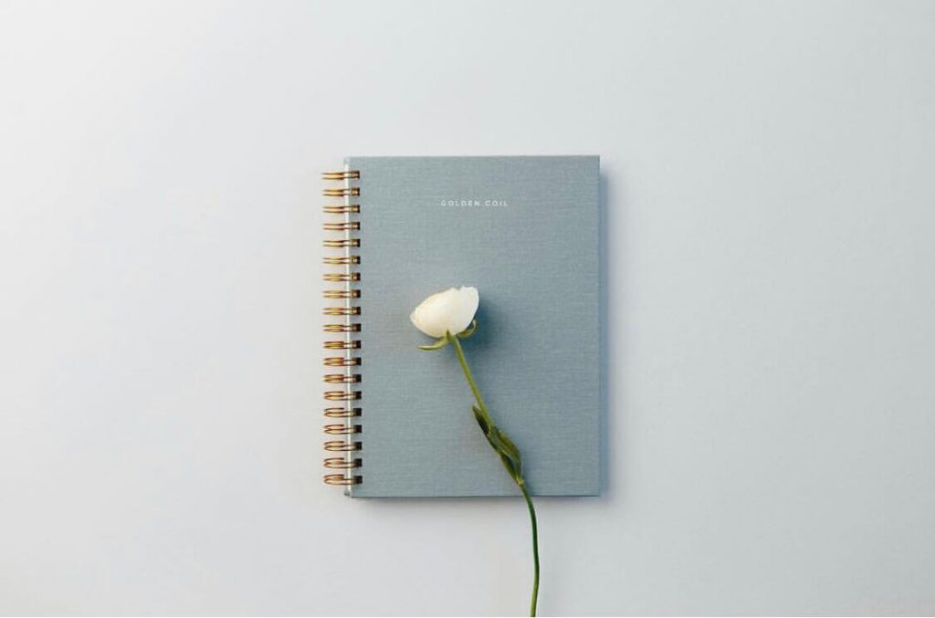 grey golden coil planner
