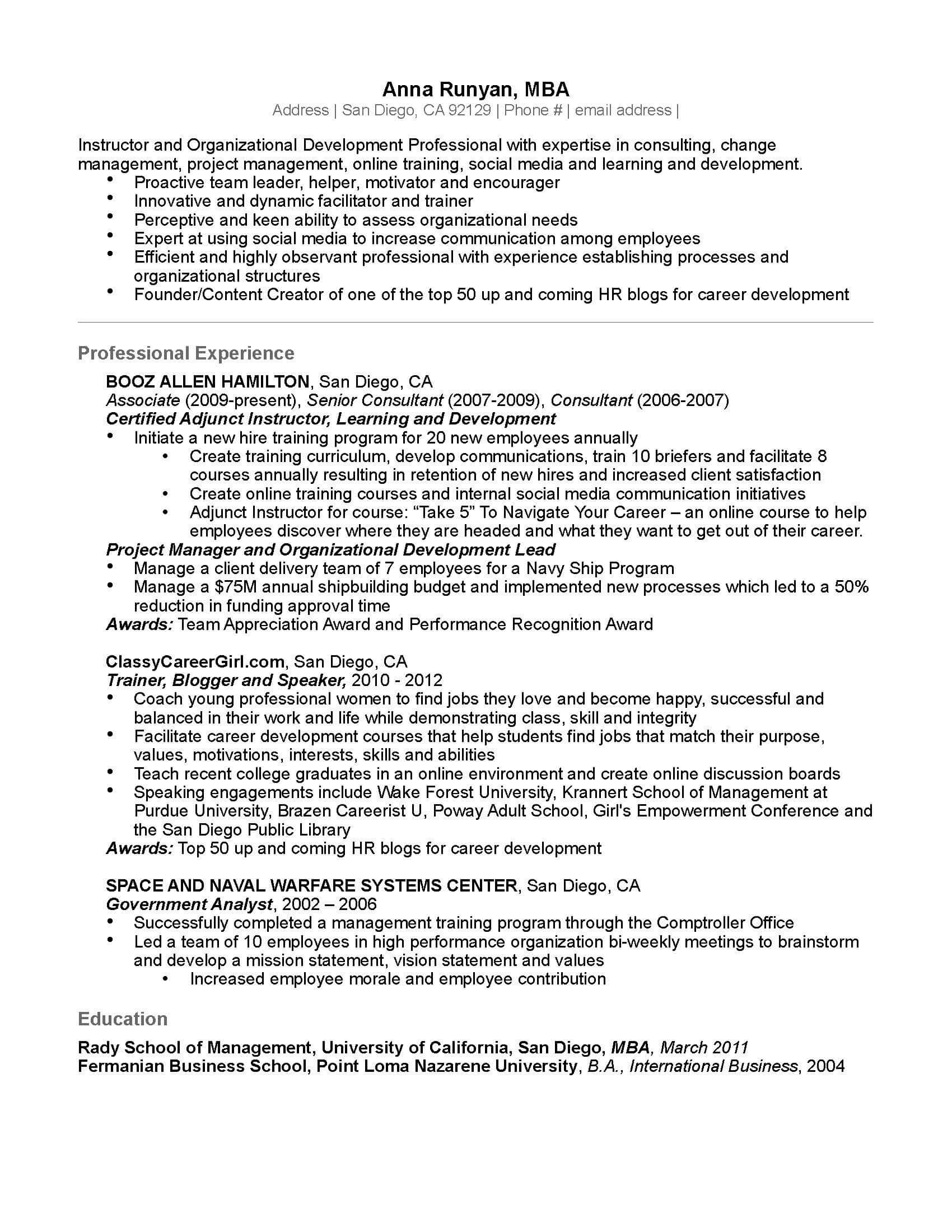 Anna Runyan basic resume template